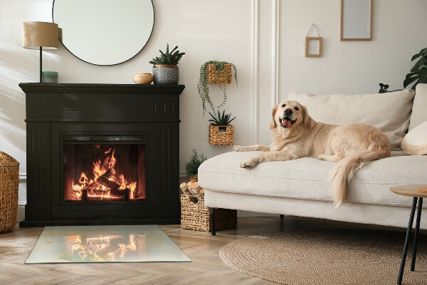 Téglalap alakú kandalló üveg alátét Absztrakt márvány motívum