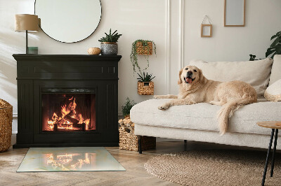 Téglalap alakú kandalló üveg alátét Absztrakt márvány motívum