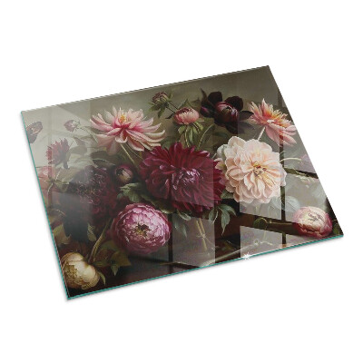 Téglalap formájú kandalló alátét Virágos részlet teljes pompájában