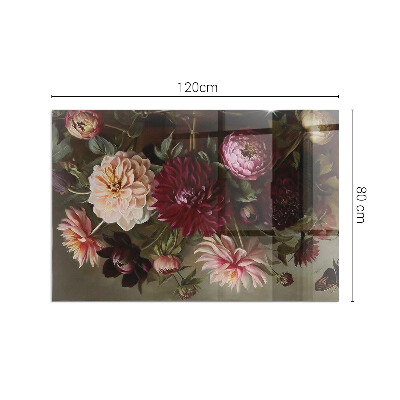 Téglalap formájú kandalló alátét Virágos részlet teljes pompájában