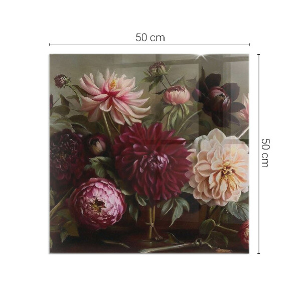 Téglalap formájú kandalló alátét Virágos részlet teljes pompájában