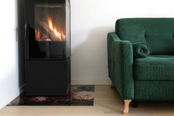 Téglalap formájú kandalló alátét Virágos részlet teljes pompájában