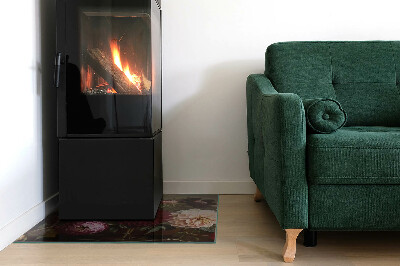 Téglalap formájú kandalló alátét Virágos részlet teljes pompájában