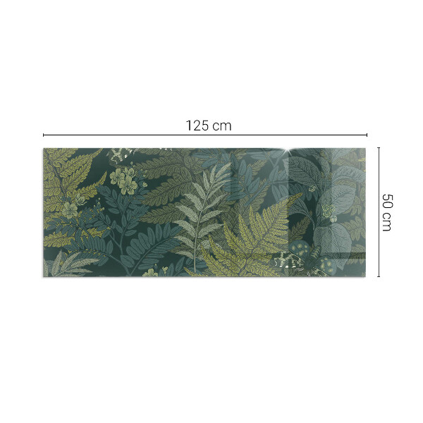 Téglalap üveg alátét kandallóhoz Növényi minták pillangókkal