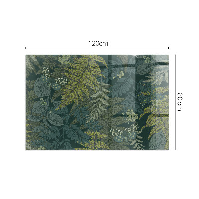 Téglalap üveg alátét kandallóhoz Növényi minták pillangókkal