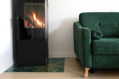 Téglalap üveg alátét kandallóhoz Növényi minták pillangókkal