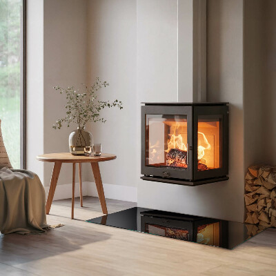 Téglalap formájú kandalló alátét Szín Fekete