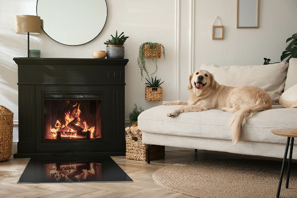 Téglalap formájú kandalló alátét Szín Fekete