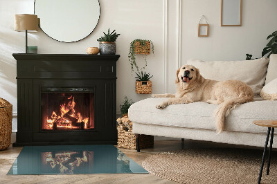 Téglalap üveg alátét kandallóhoz Tenger színe