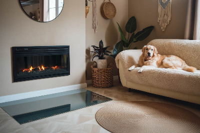 Téglalap üveg alátét kandallóhoz Tenger színe