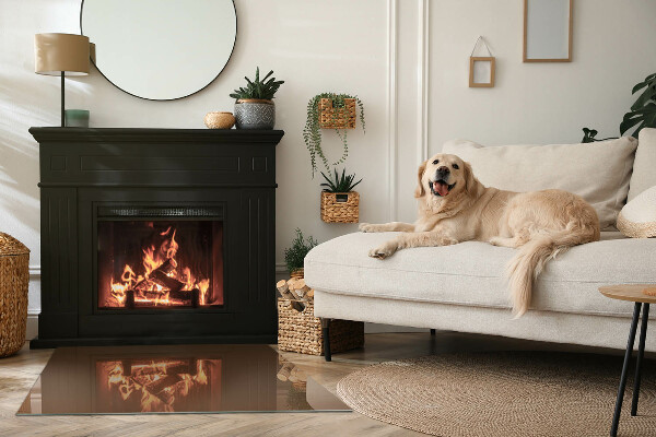 Téglalap formájú kandalló alátét Szín Barna