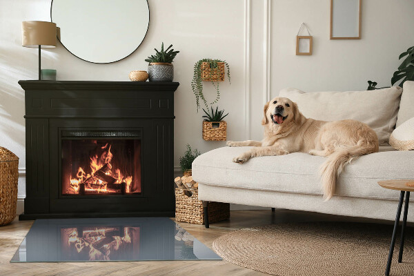 Téglalap üveg alátét kandallóhoz Szín: Sötétkék