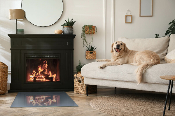 Téglalap üveg alátét kandallóhoz Szín: Sötétkék