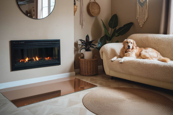 Téglalap formájú kandalló alátét Szín Barna