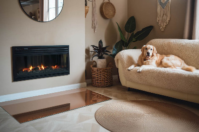 Téglalap formájú kandalló alátét Szín Barna