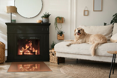 Téglalap formájú kandalló alátét Szín Barna