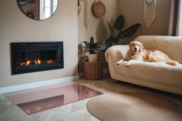 Téglalap formájú kandalló alátét Szín Rózsaszín