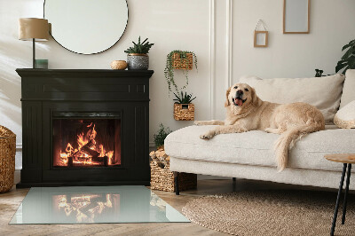 Téglalap alakú kandalló üveg alátét Szín Világoszöld