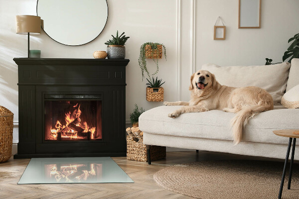 Téglalap alakú kandalló üveg alátét Szín Világoszöld