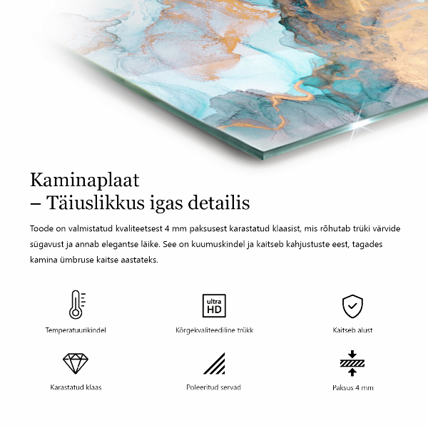 Téglalap formájú kandalló alátét Szín Szürke