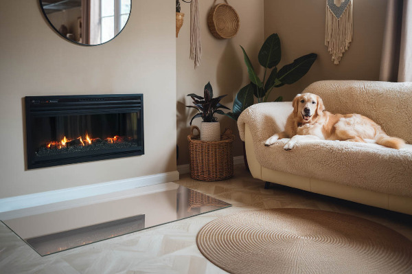 Téglalap alakú kandalló üveg alátét Szín Világosbarna