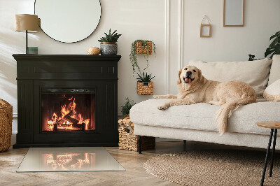 Téglalap üveg alátét kandallóhoz Szín Bézs