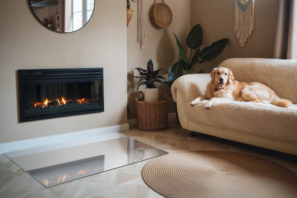 Téglalap alakú kandalló üveg alátét Szín Fehér