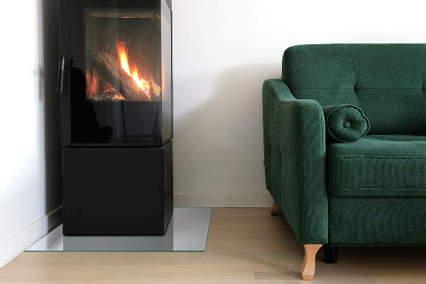 Téglalap alakú kandalló üveg alátét Szín Fehér