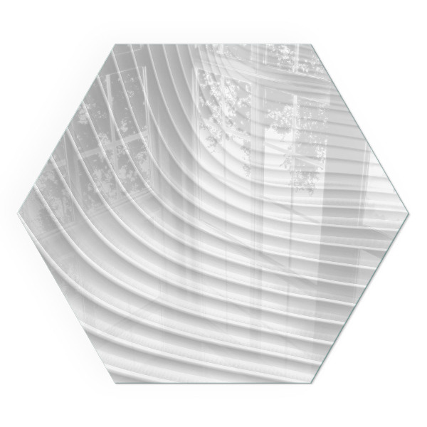 Hatszög alakú üveg kandalló alátét Finom formájú hullámok