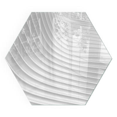 Hatszög alakú üveg kandalló alátét Finom formájú hullámok