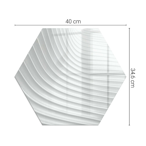 Hatszög alakú üveg kandalló alátét Finom formájú hullámok