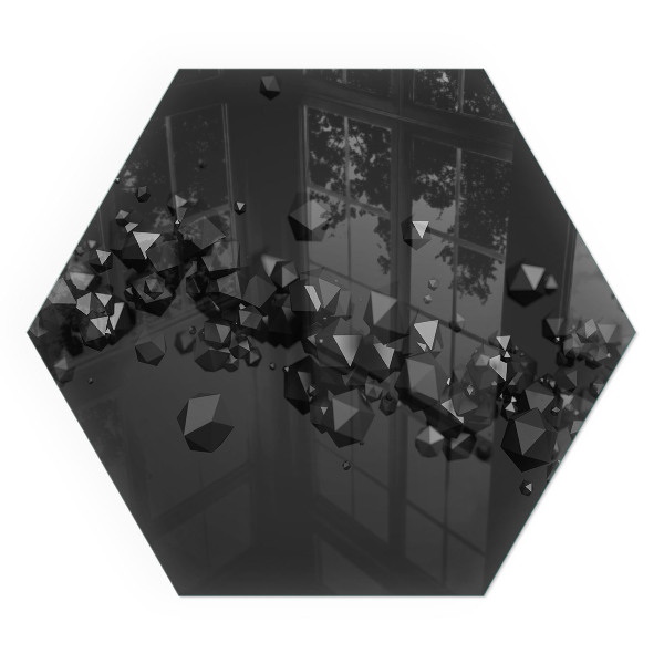 Hatszögletű kandalló üveg alátét Absztrakt felhőformák szilárd anyagokban