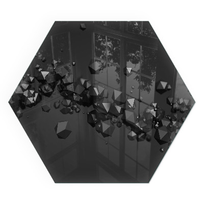 Hatszögletű kandalló üveg alátét Absztrakt felhőformák szilárd anyagokban