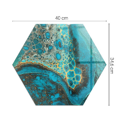 Hatszögletű kandalló alátét üveg Organikus minta absztrakt stílusban