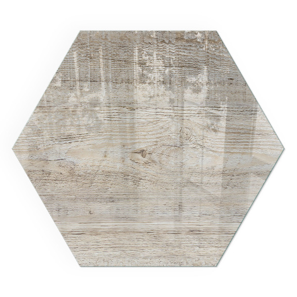 Hatszögletű kandalló alátét üveg Természetes világos fa minta