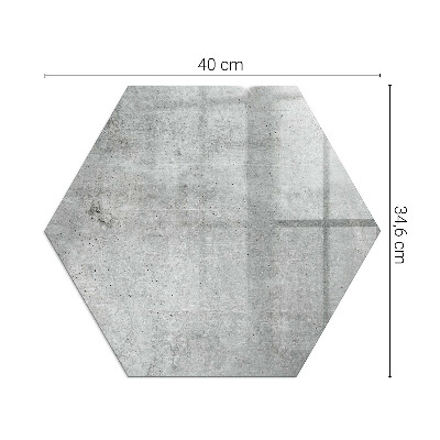 Hatszög alakú üveg kandalló alátét Nyers betonminta