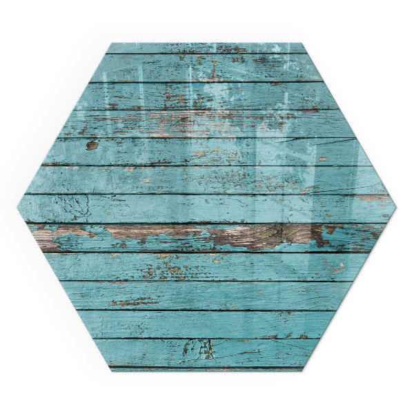 Hatszög alakú üveg kandalló alátét Rusztikus deszkák természetes stílusban