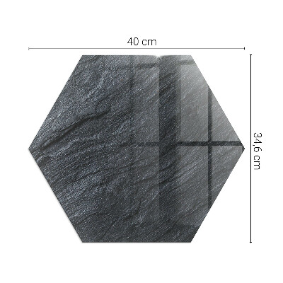 Hatszögletű kandalló alátét üveg Sziklás szerkezet mintázata