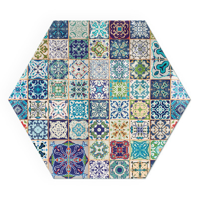 Hatszögletű kandalló alátét üveg Mozaik díszítő minták