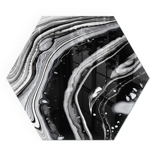 Hatszögletű kandalló alátét üveg Absztrakt hullámos és lineáris minták