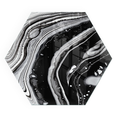 Hatszögletű kandalló alátét üveg Absztrakt hullámos és lineáris minták