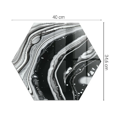 Hatszögletű kandalló alátét üveg Absztrakt hullámos és lineáris minták