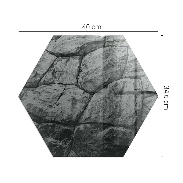 Hatszögletű kandalló üveg alátét Kőstílus természetes változatban