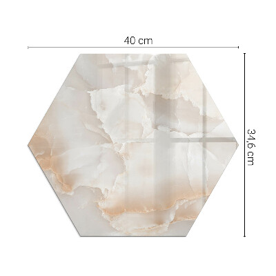 Hatszög alakú üveg kandalló alátét Kő organikus motívum