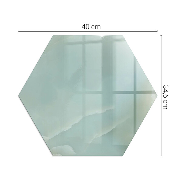 Hatszögletű kandalló alátét üveg Márvány motívum finom árnyalatokban