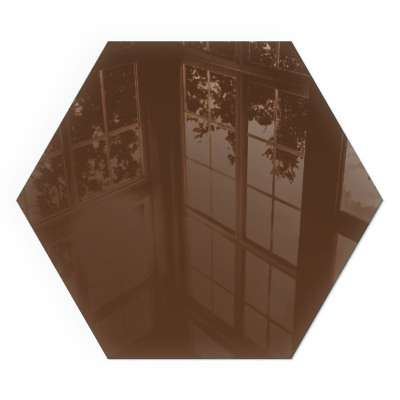 Hatszögletű kandalló alátét üveg Szín Barna