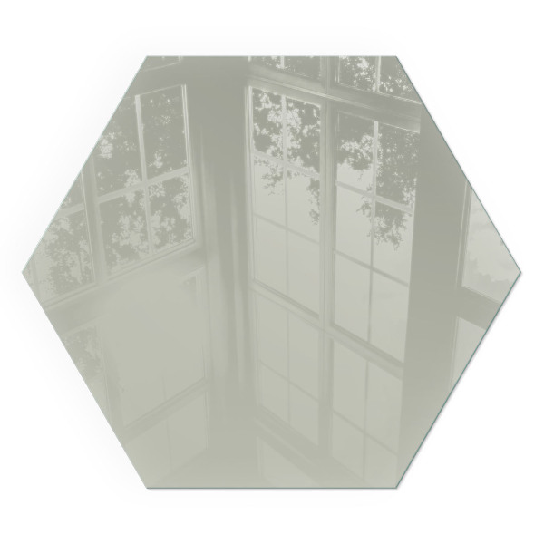 Hatszög alakú üveg kandalló alátét Szín Szürkészöld