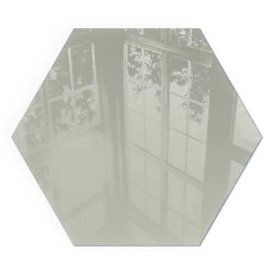 Hatszög alakú üveg kandalló alátét Szín Szürkészöld