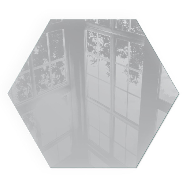 Hatszög alakú üveg kandalló alátét Szín Világosszürke