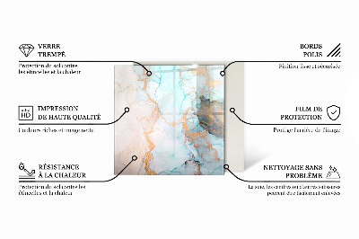 Hatszög alakú üveg kandalló alátét Elefántcsont színű